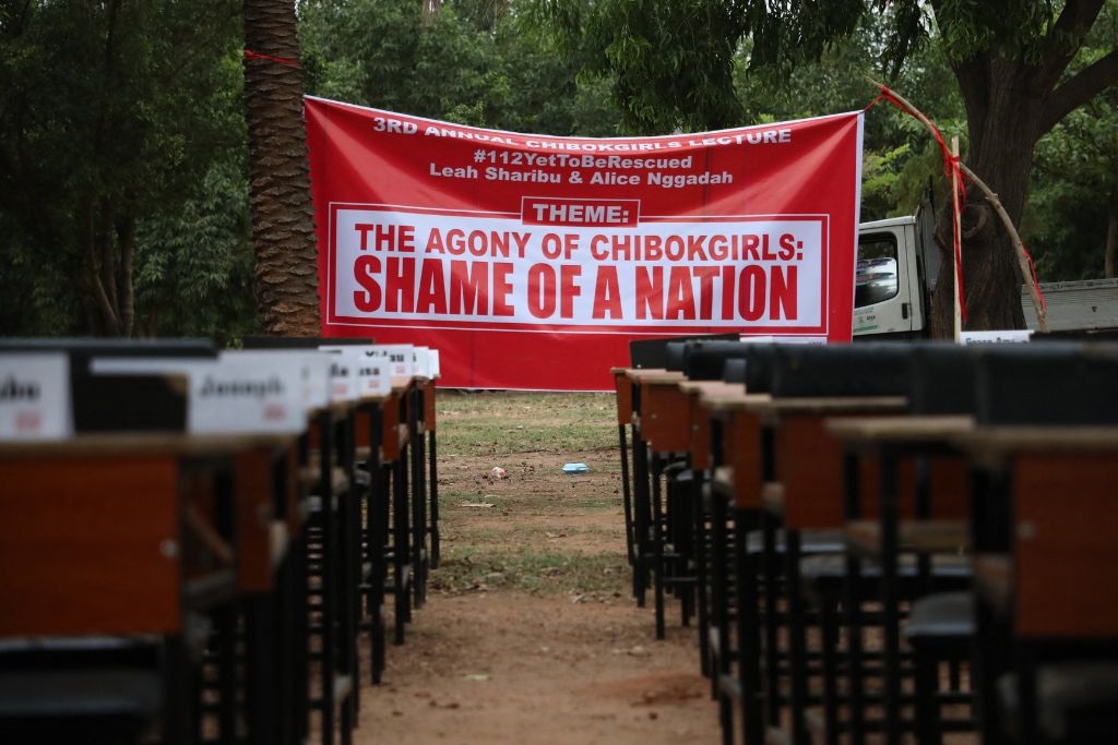 On 14 April 2014, gunmen stormed the Chibok girls' boarding school, kidnapping 276 pupils aged 12-17, some were released in exchange for prisoners or were recovered by the army. Ten years since that fateful night, about 90 are still missing. (Kola Sulaimon/AFP)
