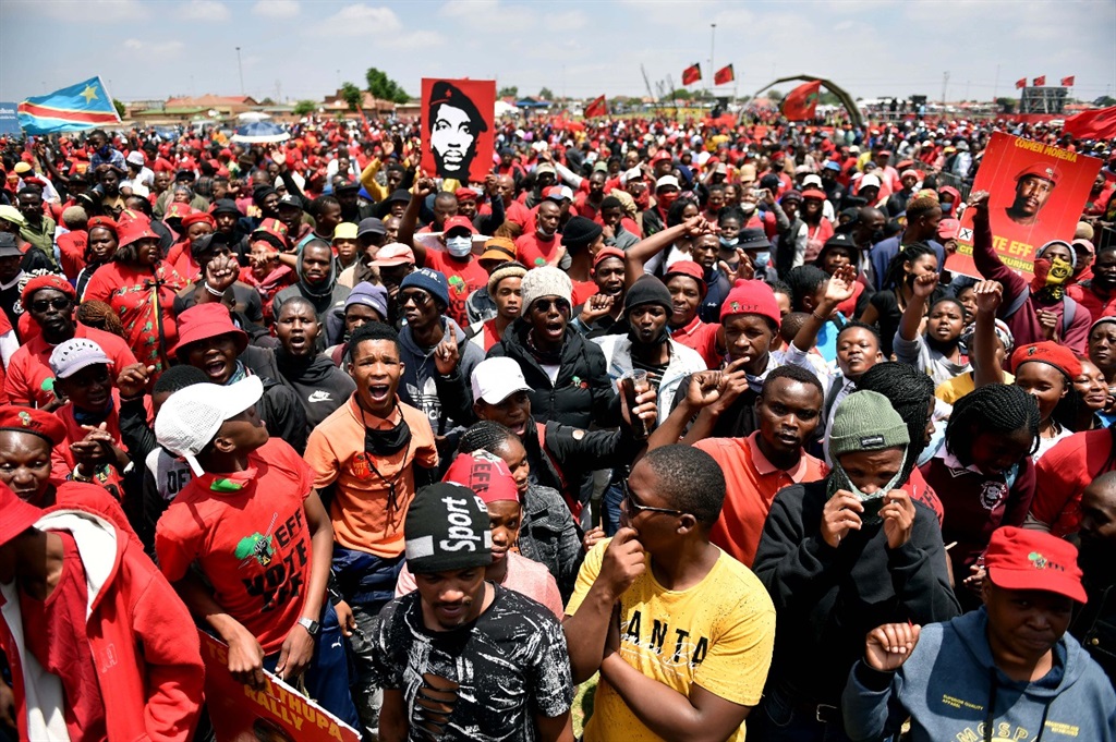 EFF supporters gathered in numbers in Katlehong wh