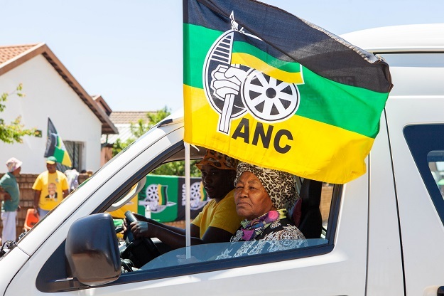 ANC supporters at a voting station in Meadowlands. 