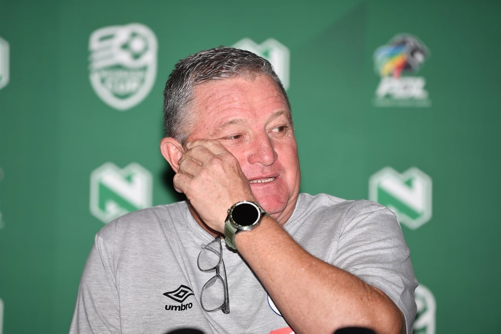 JOHANNESBURG, SOUTH AFRICA - APRIL 10: SuperSport United coach Gavin Hunt during the SuperSport United press conference at Nedbank Headquarters on April 10, 2024 in Johannesburg, South Africa. (Photo by Lefty Shivambu/Gallo Images)