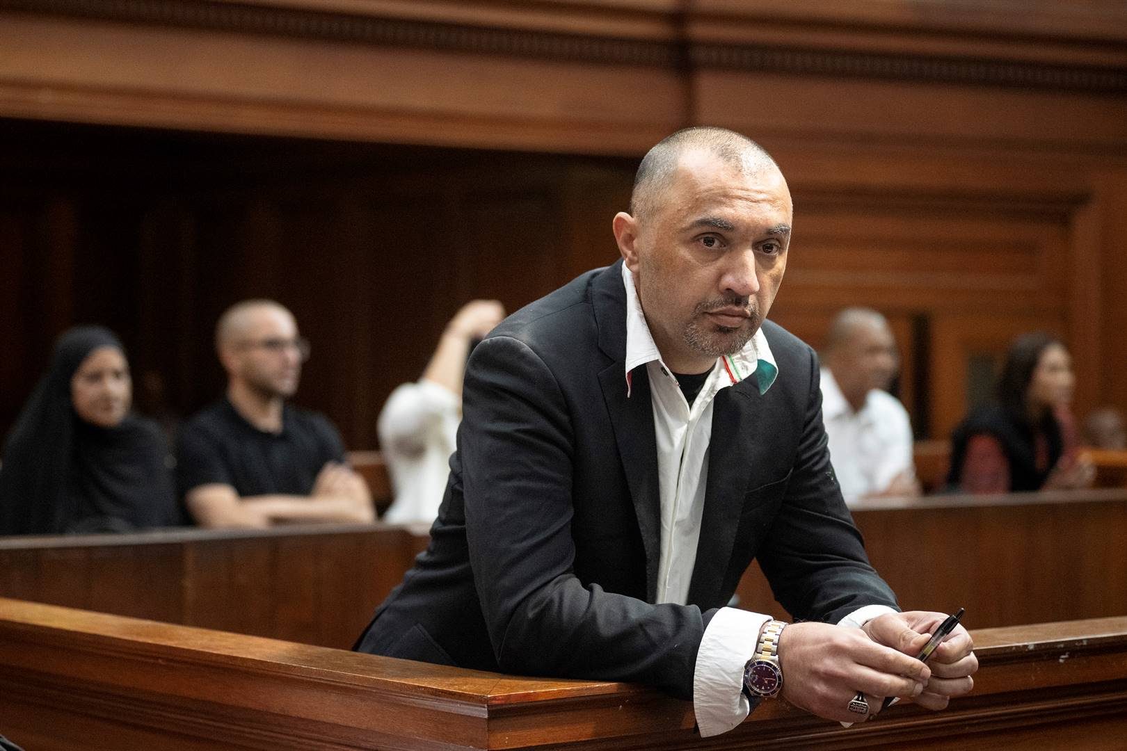Nafiz Modack appears in the Western Cape High Court during preliminary hearings on 29 January 2024 in Cape Town. (Jaco Marais/Die Burger/Gallo Images)