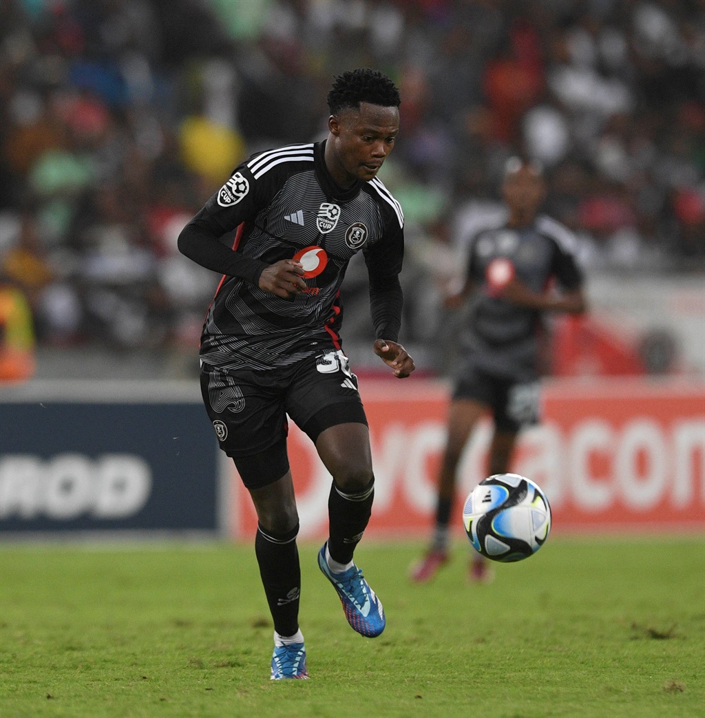 Thabiso Sesane of Orlando Pirates during 2024 Nedbank Cup quaterfinal match between AmaZulu FC and Orlando Pirates at Moses Mabhida Stadium on 13 April 2024 