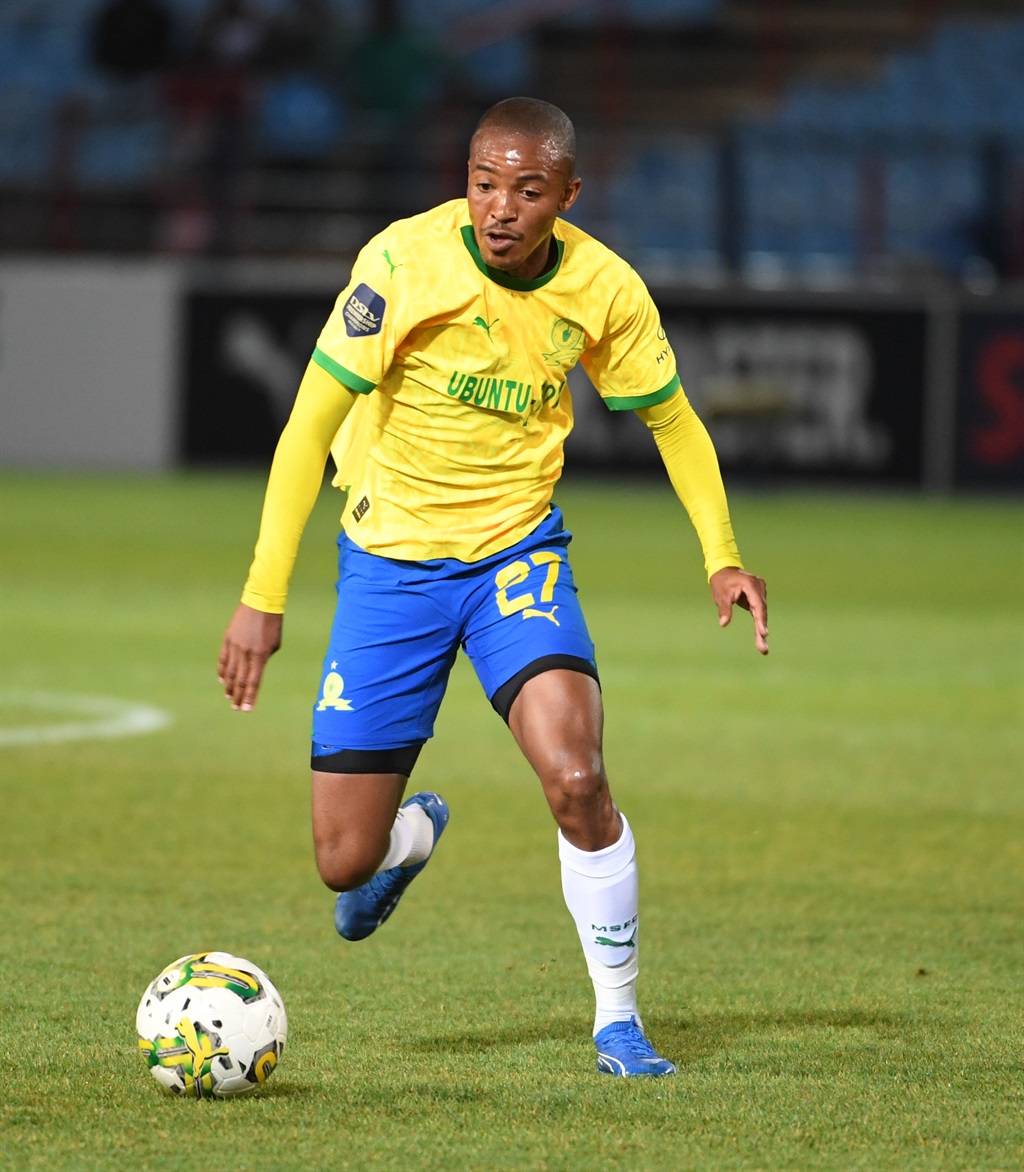 Thapelo Morena during the DStv Premiership match between Mamelodi Sundowns and Cape Town Spurs at Loftus Versfeld Stadium on 13 December 2023 in Pretoria, South Africa. 