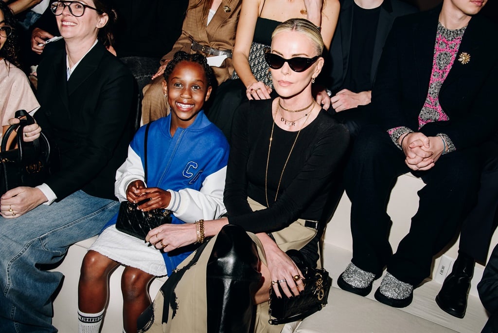 Charlize Theron and daughter August Theron at Dior Pre-Fall 2024 Show held at the Brooklyn Museum on 15 April 2024 in New York, New York. (Nina Westervelt/WWD via Getty Images)