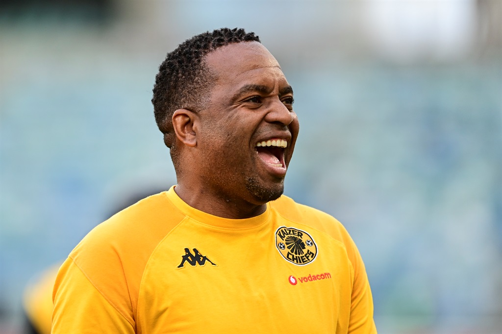 DURBAN, SOUTH AFRICA - MAY 12: Itumeleng Khune of Kaizer Chiefs walk the field during the DStv Premiership match between AmaZulu FC and Kaizer Chiefs at Moses Mabhida Stadium on May 12, 2024 in Durban, South Africa. (Photo by Darren Stewart/Gallo Images)