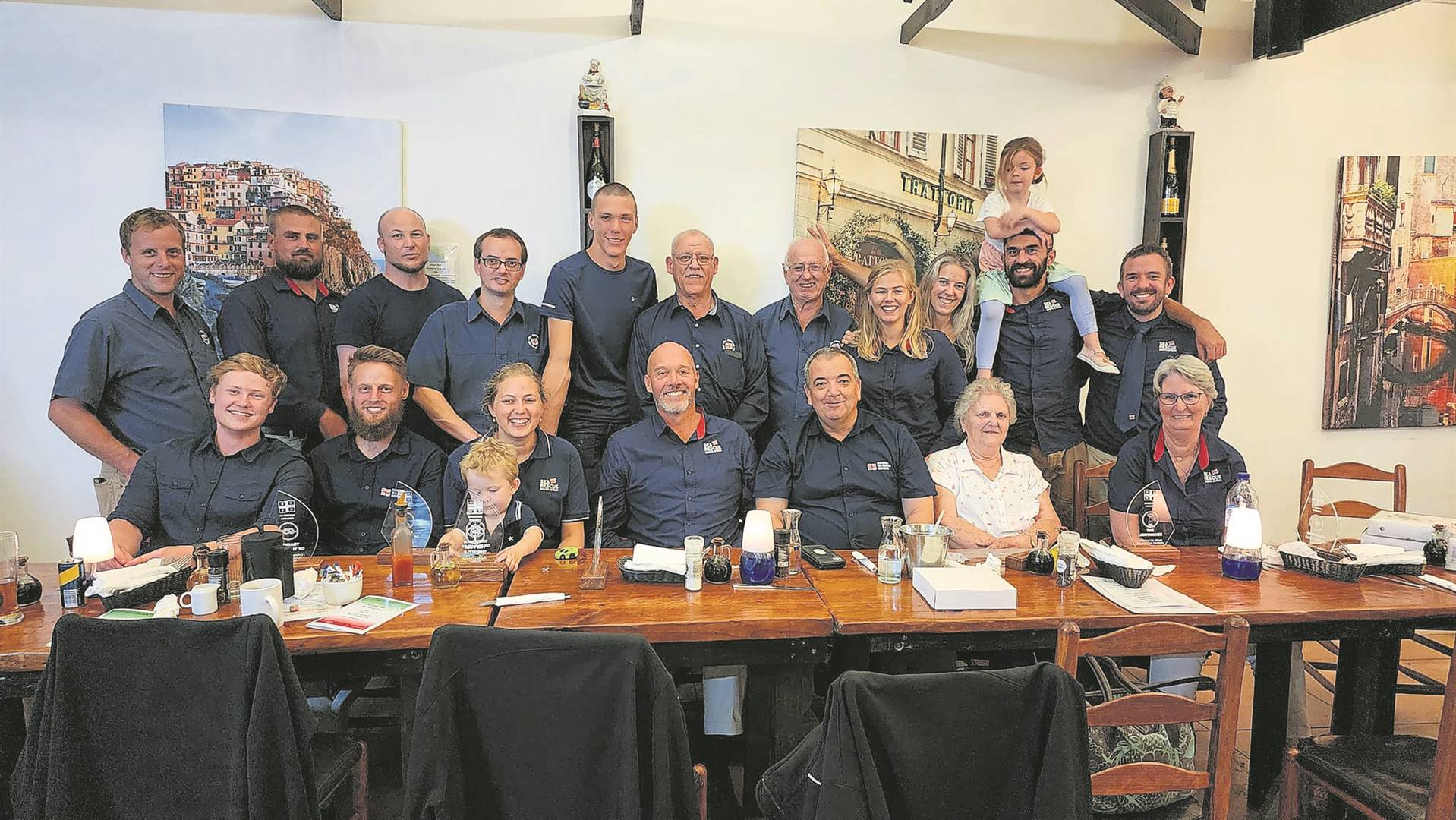 The NSRI Agulhas team with some of their staunchest supporters.