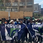 Disgruntled Leeroy Sidambe's employees protest against unpaid salaries and unfair treatment