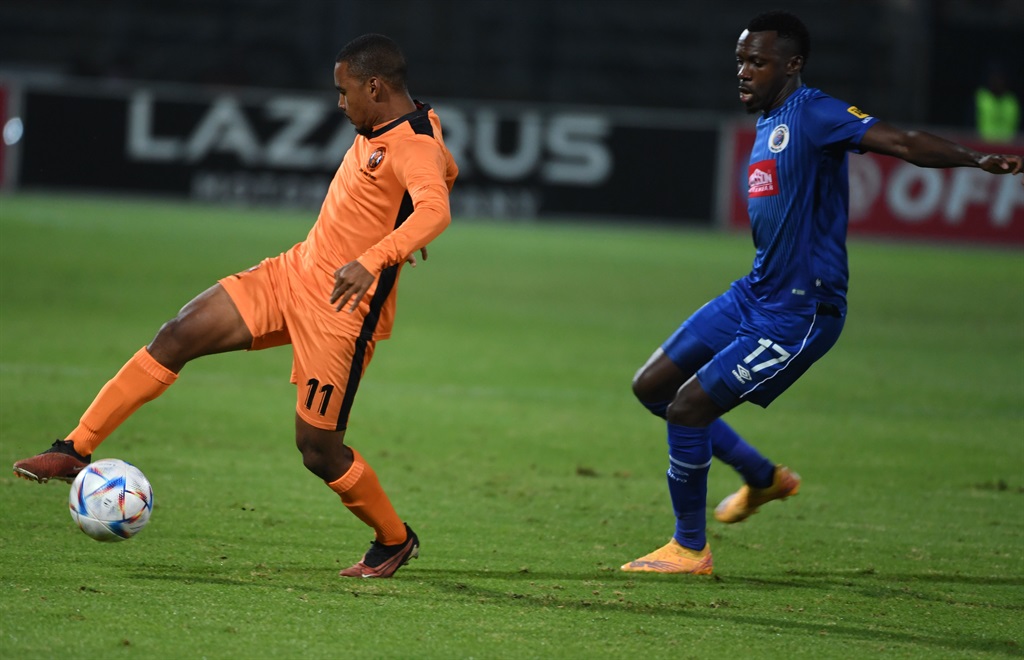PRETORIA, SOUTH AFRICA - APRIL 17: Oswin Apppollis of Polokwane City during the DStv Premiership match between SuperSport United and Polokwane City at Lucas Masterpieces Moripe Stadium on April 17, 2024 in Pretoria, South Africa. (Photo by Lee Warren/Gallo Images)