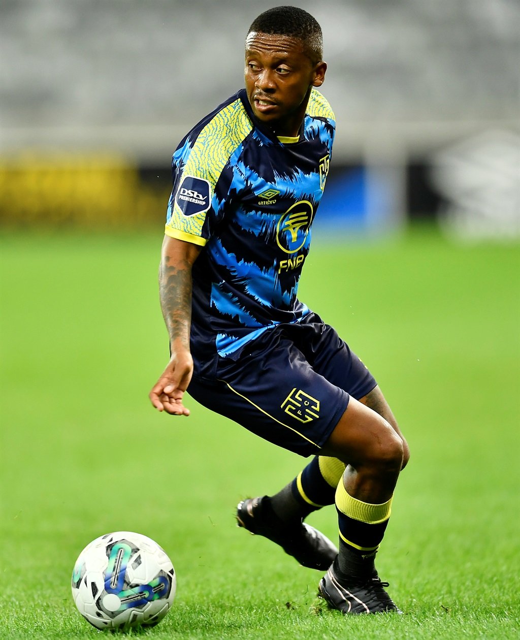CAPE TOWN, SOUTH AFRICA - MARCH 05: Thabiso Kutumela of Cape Town City during the DStv Premiership match between Cape Town City FC and Stellenbosch FC at DHL Cape Town Stadium on March 05, 2024 in Cape Town, South Africa. (Photo by Ashley Vlotman/Gallo Images)