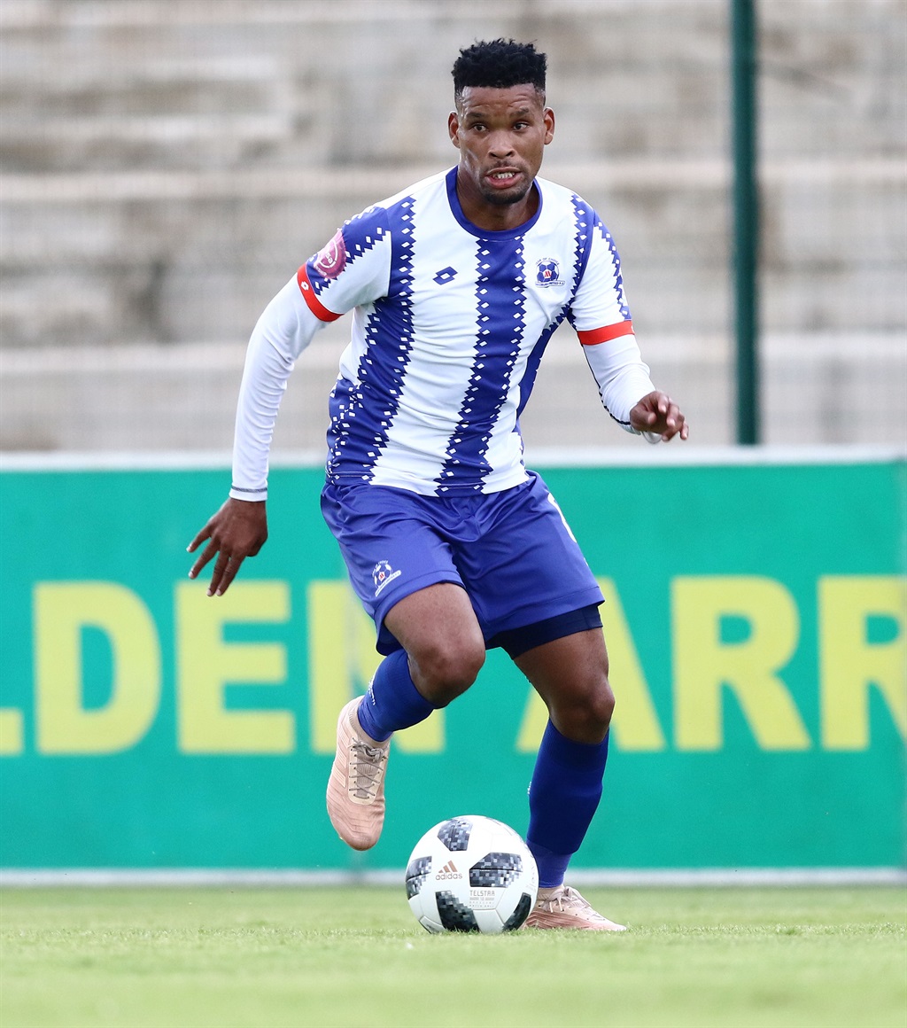 DURBAN, SOUTH AFRICA - JANUARY 06: Bokang Tlhone of Maritzburg United during the Absa Premiership match between Golden Arrows and Maritzburg United at Princess Magogo Stadium on January 06, 2019 in Durban, South Africa. (Photo by Anesh Debiky/Gallo Images)