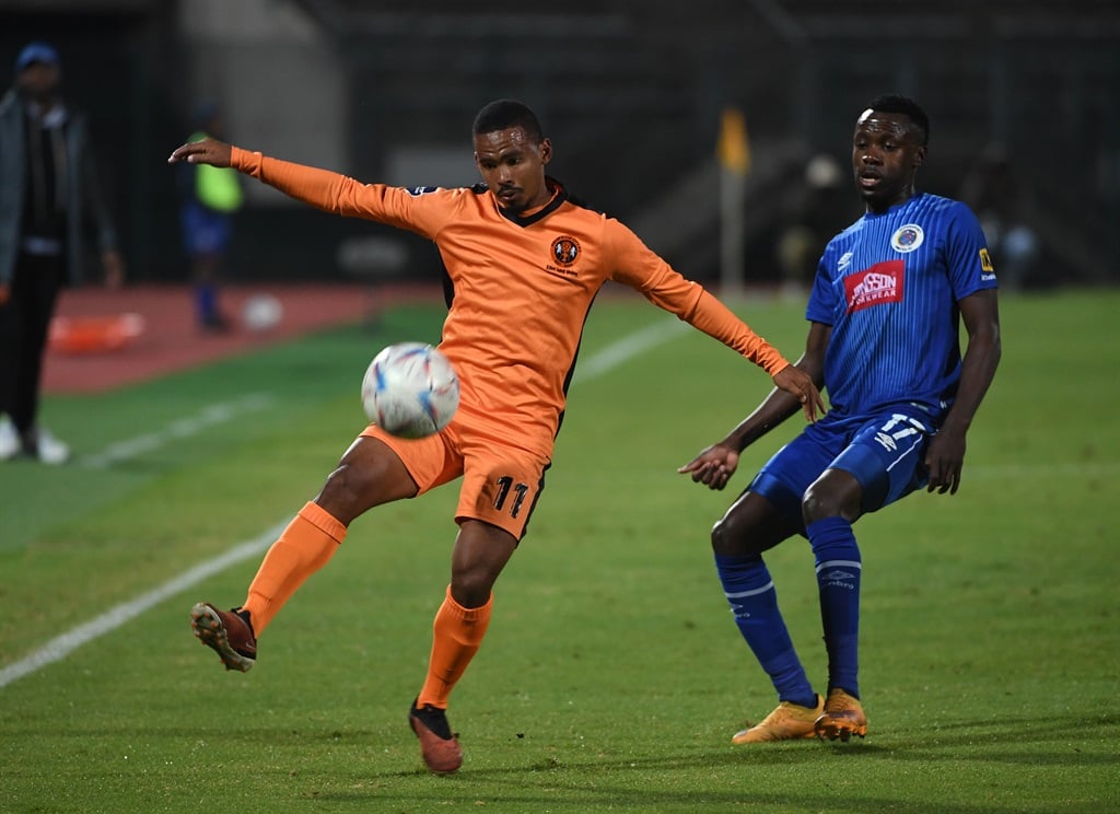 Oswin Apppollis of Polokwane City during his team's DStv Premiership match against SuperSport United and Polokwane City at Lucas Masterpieces Moripe Stadium on 17 April 2024 in Pretoria, South Africa. 