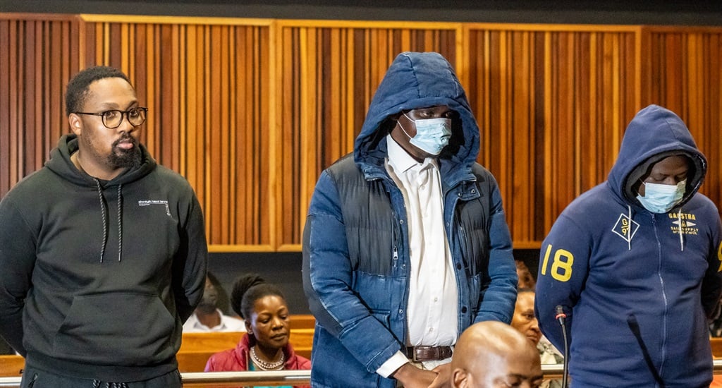 Fidelis Moema, Trevor Machimana and Lebohang Sigubudu appeared in court on Thursday for allegedly defrauding KPMG. Photo by News24