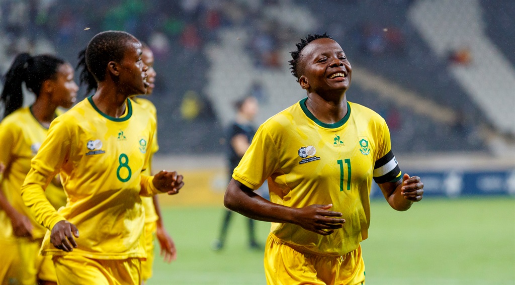 Thembi Kgatlana of South Africa during the 2024 Paris Olympic Games, Qualifier match between Banyana Banyana and Tanzania at Mbombela Stadium on 27 February 2024 in Nelspruit, South Africa. 