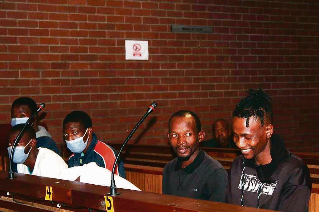 The six suspects accused of killing Kaizer Chiefs player Luke Fleurs will appear in the Roodepoort Magistrates Court. Photo by Phuti Mathobela