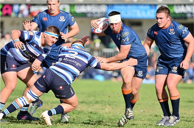 Grey College inside centre Pieter van  der Merwe, pictured here against Paarl Boys High, will have a critical role to play for his school against Paarl Gimnasium. (Grant Pitcher/Gallo Images)