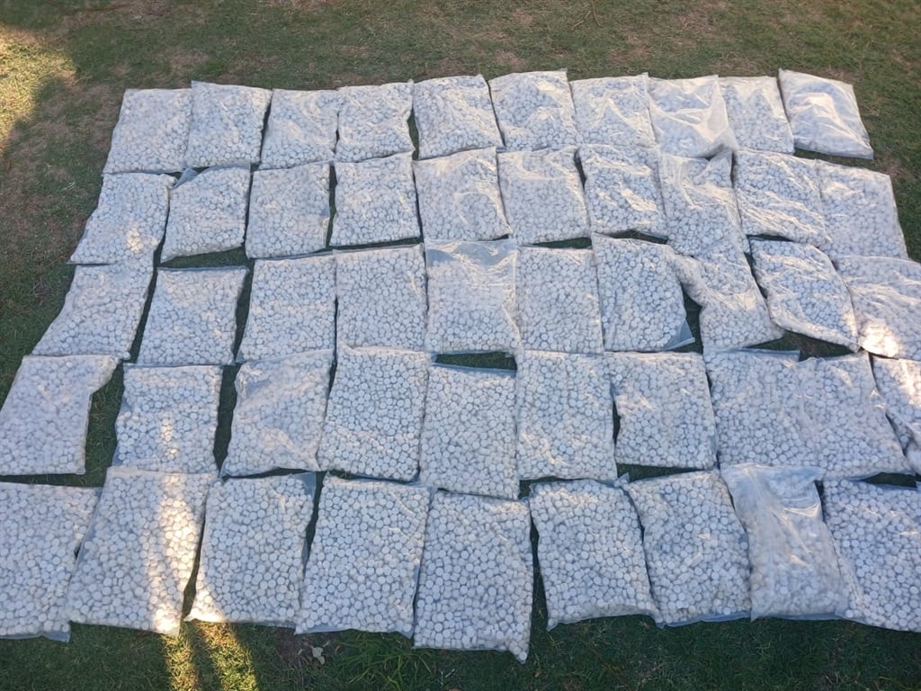 The 50 packets of seized mandrax valued at R2 million.(SAPS/Supplied)