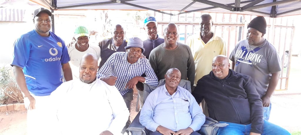 Former soccer players honoured their boss Themba 