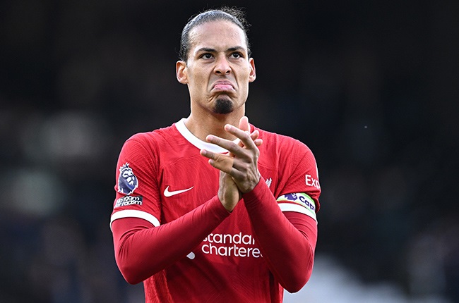 Virgil van Dijk of Liverpool applauds the fans (Justin Setterfield/Getty Images)