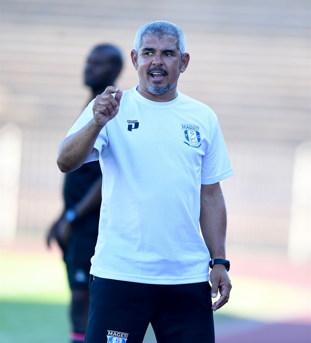 POLOKWANE, SOUTH AFRICA - OCTOBER 21: Clinton Larsen head coach of Magesi FC during the Motsepe Foundation Championship match between Magesi FC and Platinum City Rovers at Old Peter Mokaba Stadium on October 21, 2023 in Polokwane, South Africa. (Photo by Philip Maeta/Gallo Images)