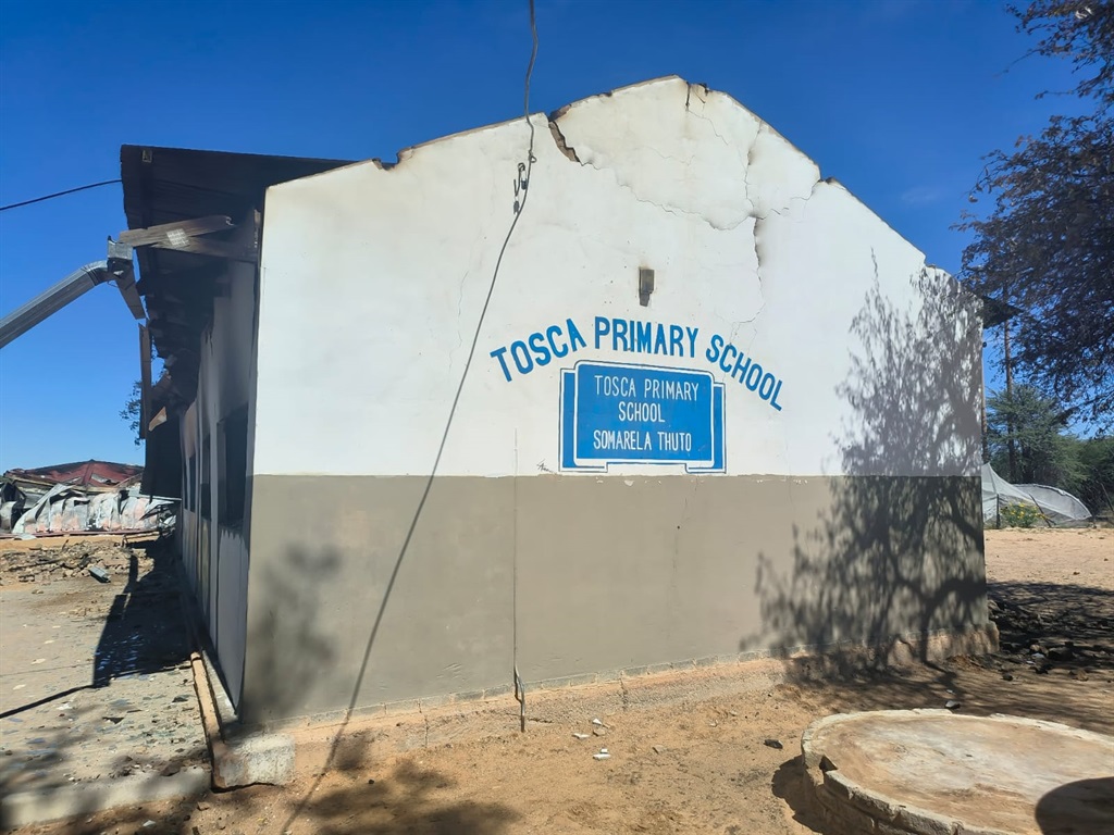 A fire-damaged building at Tosca Primary School. (Supplied)