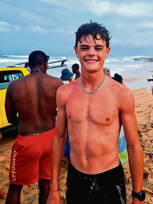 Braedon Powell (15) rescued a man in rough seas last month. PHOTO: Supplied