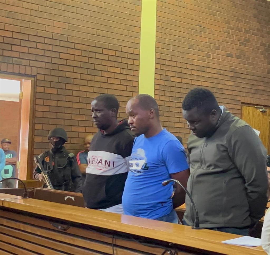 Khulekani Mdluli, Zamokuhle Ntombela and Lindani Mtshali appeared in the Lenasia Magistrate Court. Photo by Nhlanhla Khomola
