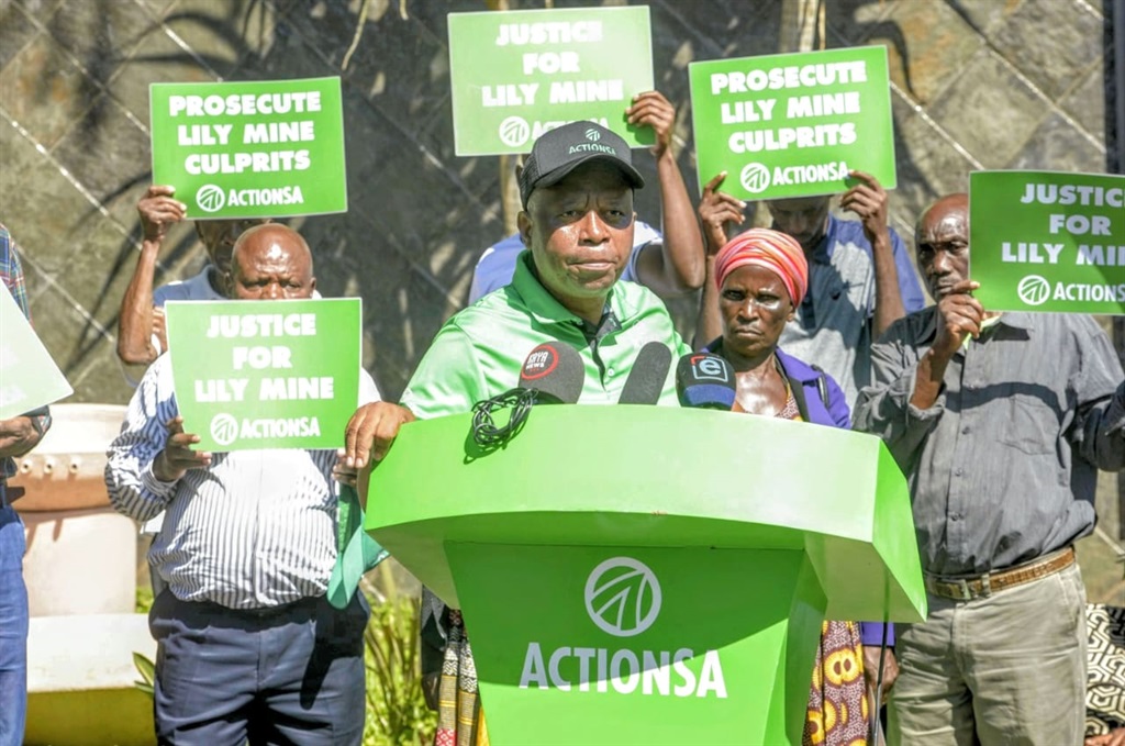 ActionSA President Herman Mashaba addressed the media outside the NPA headquarters in Silverton in Tshwane. Photo by Raymond Morare 