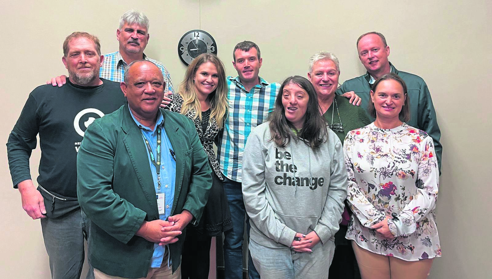 The newly elected committee of the Avon-Tijger Neighbourhood Watch are from left at the back, Bennie van Almelo, Mario Erlank, Kim de Jager, Riaan de Jager, Jeanette Venter and Hans Huyshamen. In the front from left are Roger Cannon (Ward Councillor) with committee members Natasha du Toit and Nicolette du Toit.