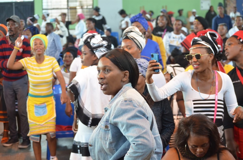 Residents came out in their numbers to celebrate the life of Loyiso Nkohla-Mabandla in Lower Crossroads in Cape Town. Photo by Lulekwa Mbabamane