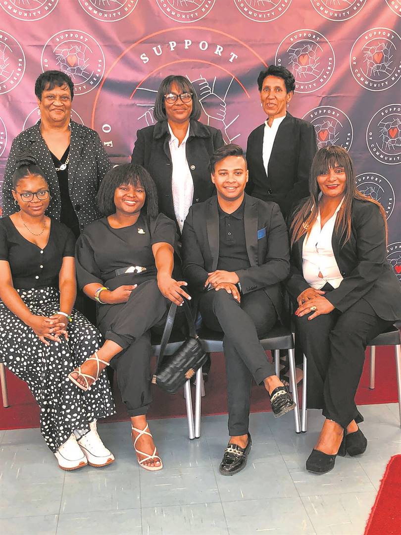 The team driving the vision and mission of Support of Community Hearts, (behind, from left) are Sandra de Koker, Elma Claasens and Estelle Blaauw. Seated: Ziphozonke Nyembe, Phumzile Khoza, Kyle Adams and Sonja Adonis.