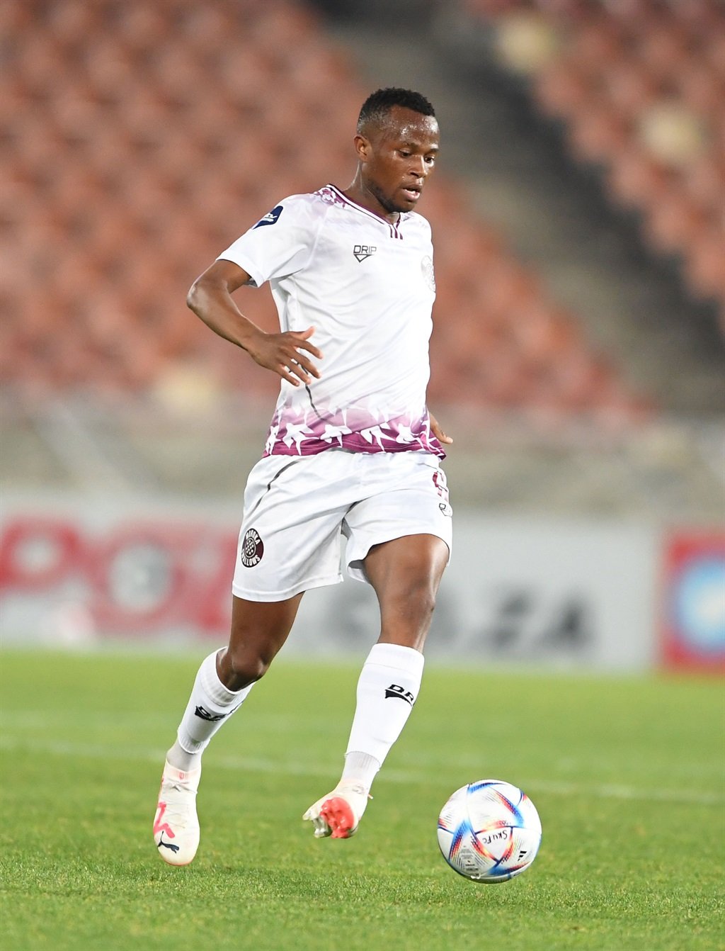 POLOKWANE, SOUTH AFRICA - AUGUST 16: Bongani Sam of Moroka Swallows during the DStv Premiership match between Sekhukhune United and Moroka Swallows at Peter Mokaba Stadium on August 16, 2023 in Polokwane, South Africa. (Photo by Philip Maeta/Gallo Images)