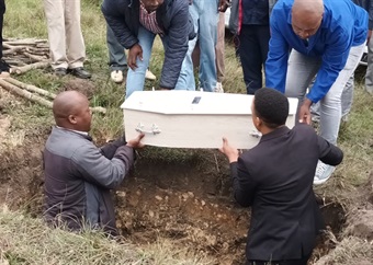 'My son died in a death trap set up for poor people': Toddler who drowned in pit toilet buried