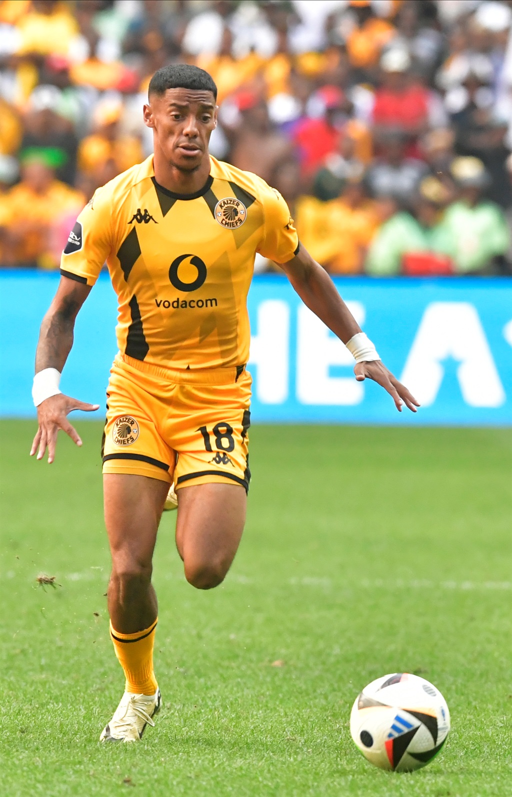 JOHANNESBURG, SOUTH AFRICA - MARCH 09:  Dillan Solomons of Kaizer Chiefs during the DStv Premiership match between Orlando Pirates and Kaizer Chiefs at FNB Stadium on March 09, 2024 in Johannesburg, South Africa. (Photo by Sydney Seshibedi/Gallo Images)
