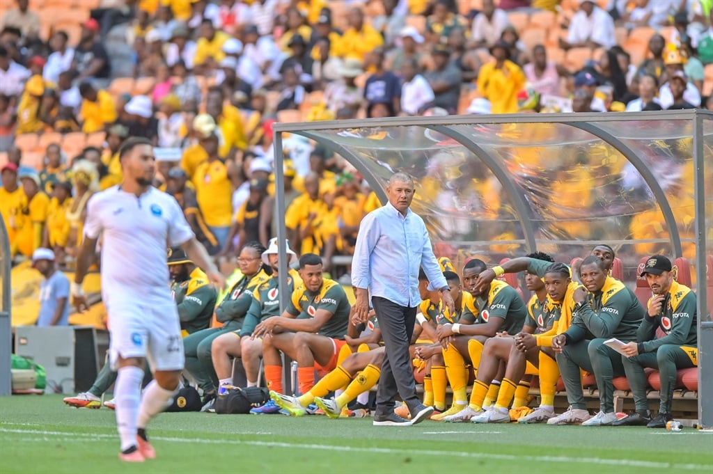 JOHANNESBURG, SOUTH AFRICA - DECEMBER 23:  Chiefs coach at the bench during the DStv Premiership match between Kaizer Chiefs and Richards Bay at FNB Stadium on December 23, 2023 in Johannesburg, South Africa. (Photo by Christiaan Kotze/Gallo Images)
