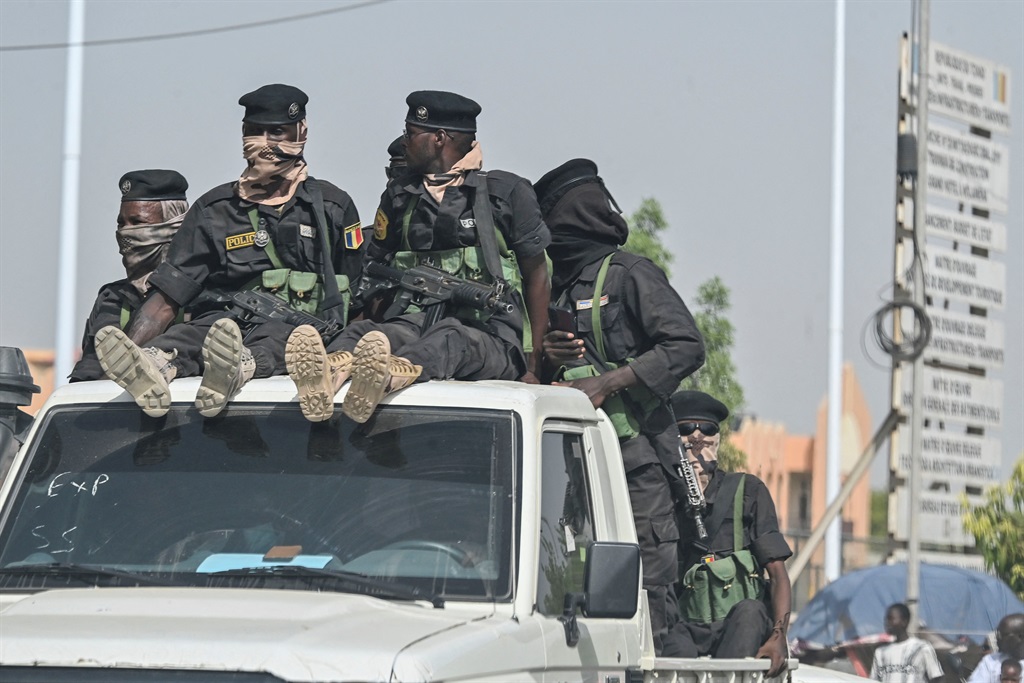 Police patrol the streets in N'Djamena on 10 May 2024, a day after the announcement of the results of Chad's presidential election. (Issouf SANOGO / AFP)