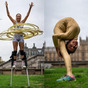 These two performers achieved Guinness glory with an impossibly bendy ‘human belt’ trick