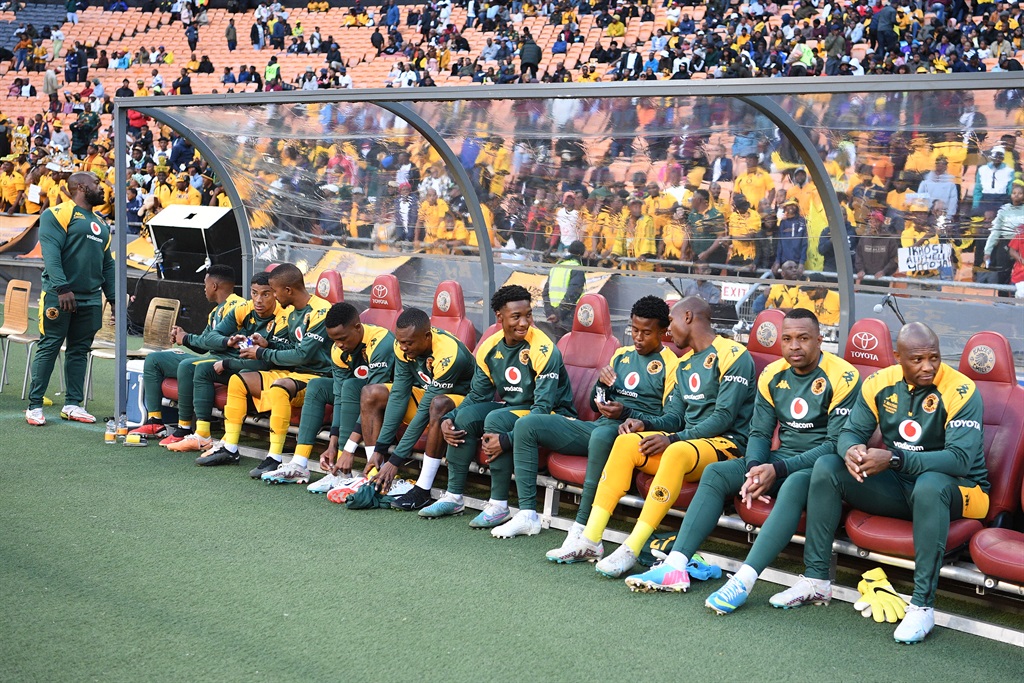 JOHANNESBURG, SOUTH AFRICA - AUGUST 26: Kaizer Chiefs bench during the DStv Premiership match between Kaizer Chiefs and AmaZulu FC at FNB Stadium on August 26, 2023 in Johannesburg, South Africa. (Photo by Lefty Shivambu/Gallo Images)