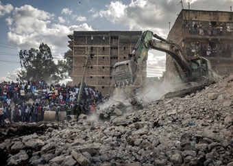 Four rescued from collapsed building in Kenya, more feared trapped