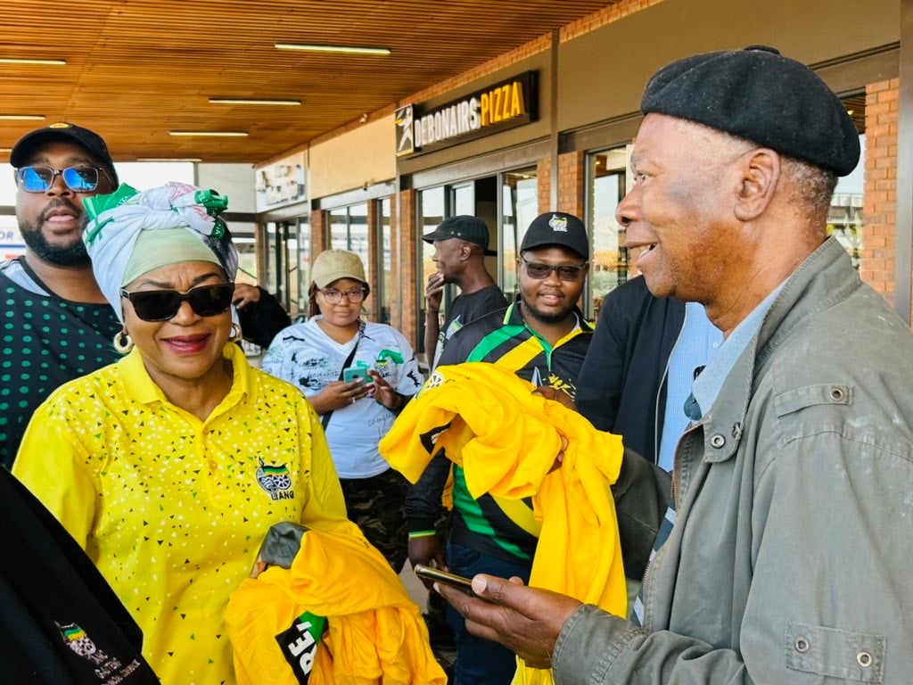 Former National Assembly Speaker Baleka Mbete on the campaign trail for the ANC in Ekurhuleni. (@MYANC/X formerly Twitter)