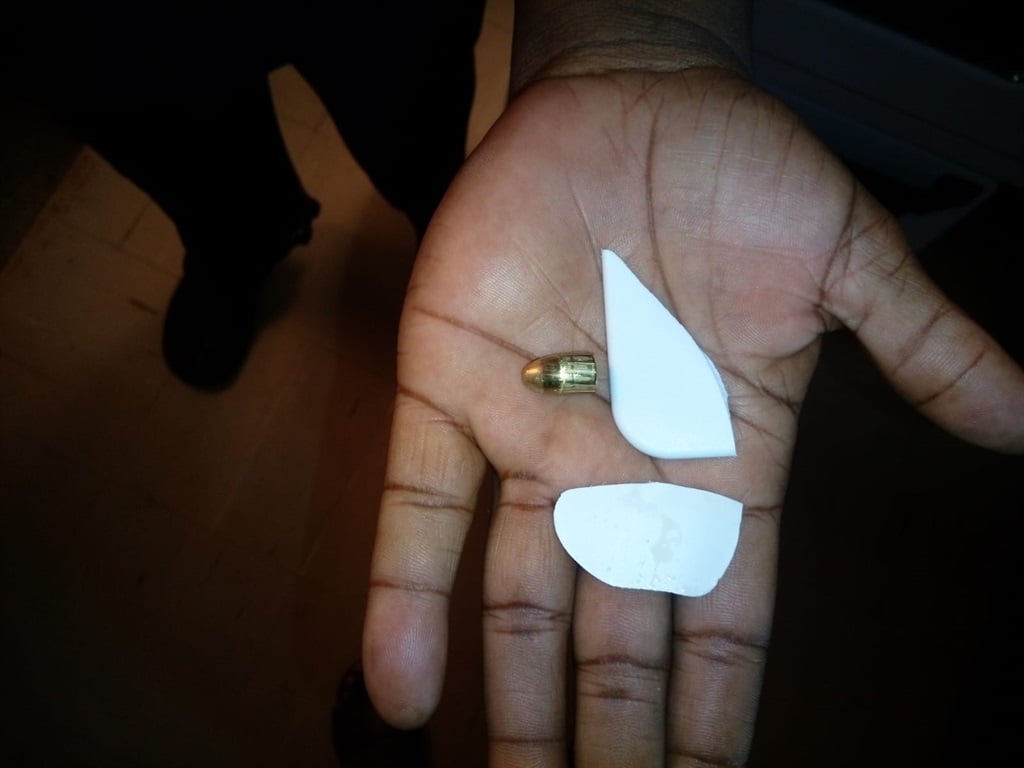 The bullet Connie found inside her fridge. Photo by Phineas Khoza