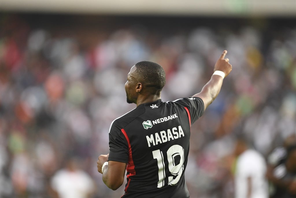JOHANNESBURG, SOUTH AFRICA - MARCH 16:Tshegofatso Mabasa of Orlando Pirates  during the Nedbank Cup, Last 16match between Orlando Pirates and Hungry Lions at Orlando Stadium on March 16, 2024 in Johannesburg, South Africa. (Photo by Lefty Shivambu/Gallo Images)