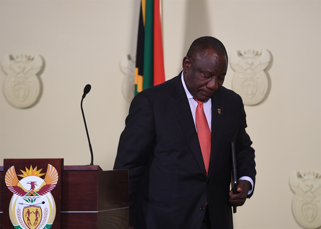 President Cyril Ramaphosa addressed the nation on Sunday evening. (Felix Dragamandla/Netwerk24/Gallo Images)