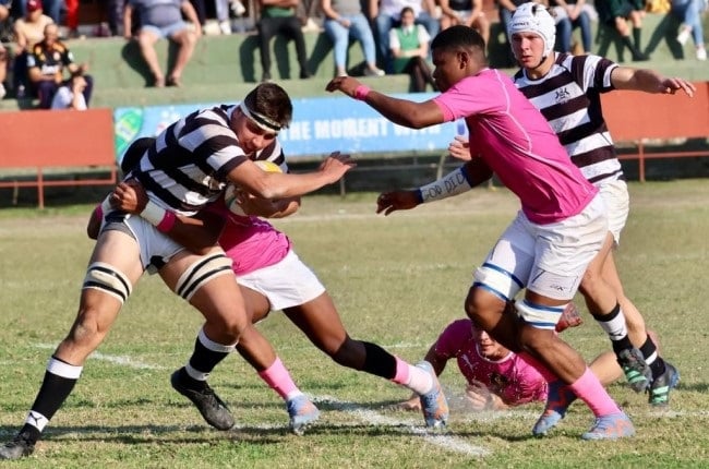 Dewan du Preez, Selborne's number eight, couldn't find a way through Dale College's defence when the teams met in Qonce last year where Dale surprisingly, but deservedly won 36-31. (Selborne College's Facebook page)