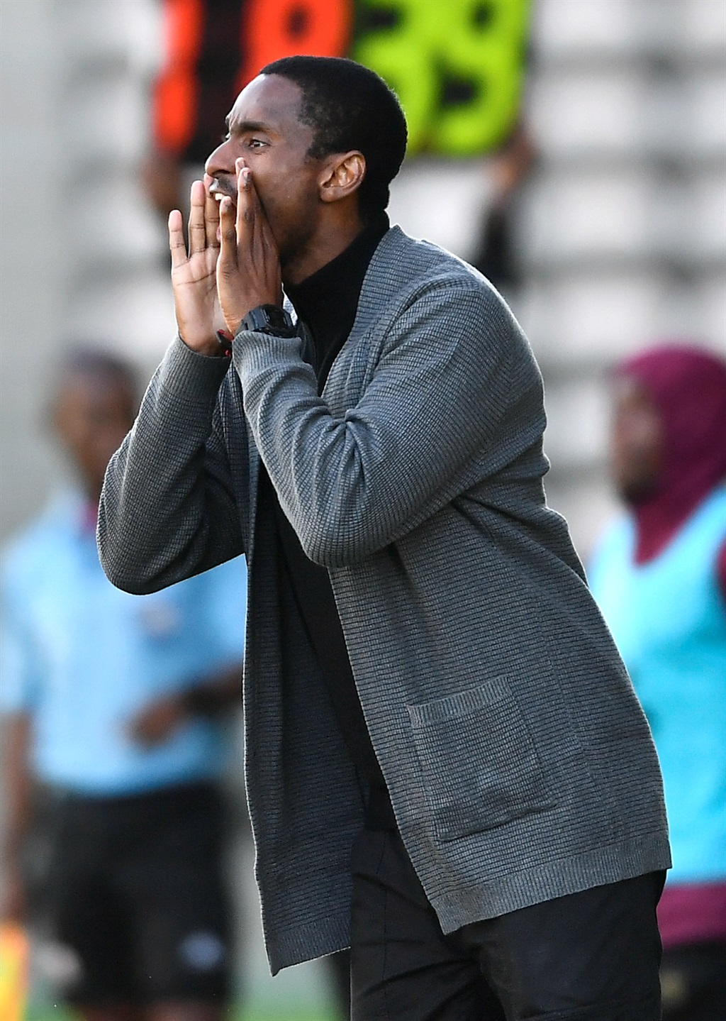 CAPE TOWN, SOUTH AFRICA - MAY 18: Head Coach, Rulani Mokwena of Sundowns during the DStv Premiership match between Stellenbosch FC and Mamelodi Sundowns at Athlone Stadium on May 18, 2024 in Cape Town, South Africa. (Photo by Ashley Vlotman/Gallo Images)