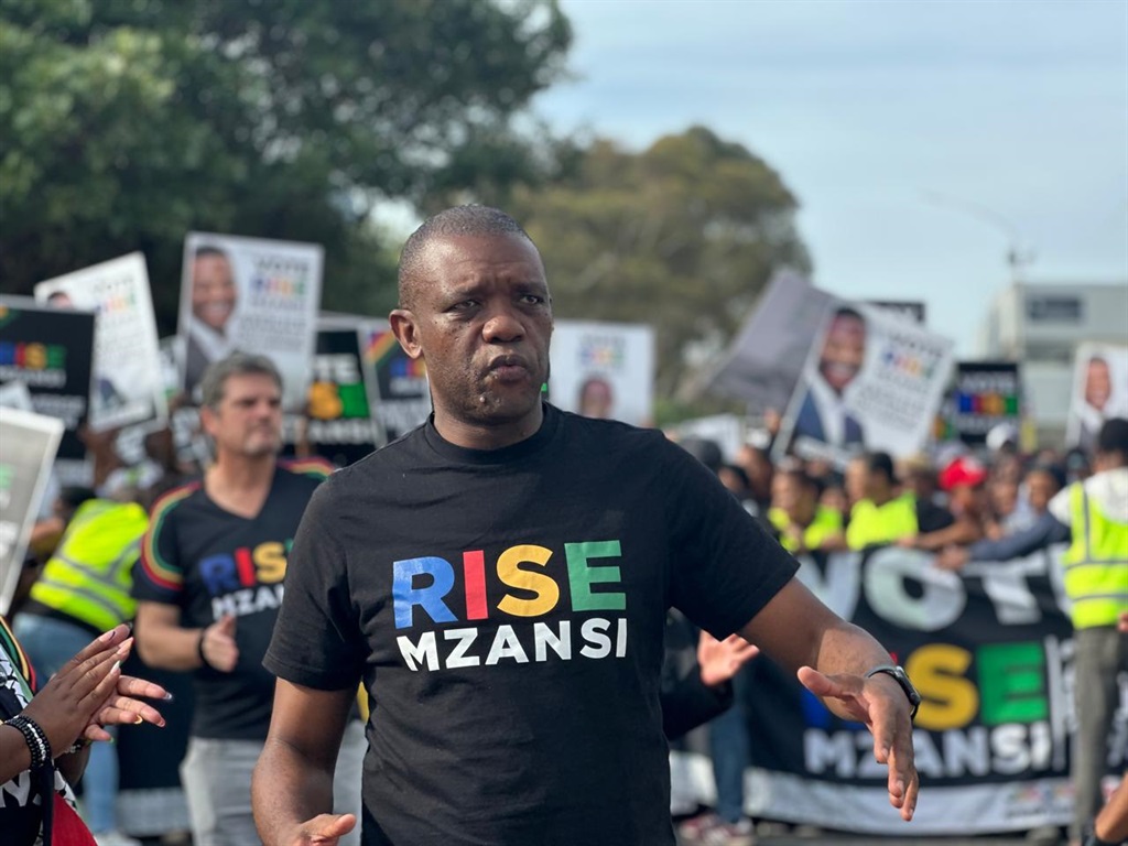 Rise Mzansi leader Songezo Zibi campaigns in Cape Town. (Marvin Charles/News24)