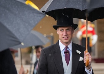 Prince William hosts a rainy garden party at Buckingham Palace with his royal cousins