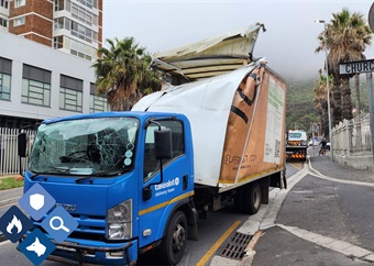 Boxed in: Man arrested after hijacked delivery vehicle collides with Muizenberg bridge