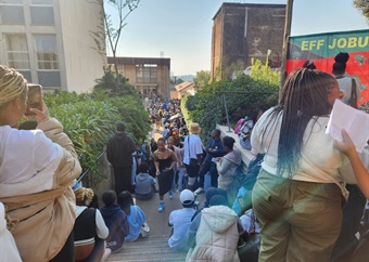 Students come out in full force, determined to make their mark despite long queues at Wits 