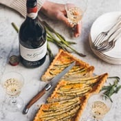 Sophisticated asparagus quiche and wine a perfect pair