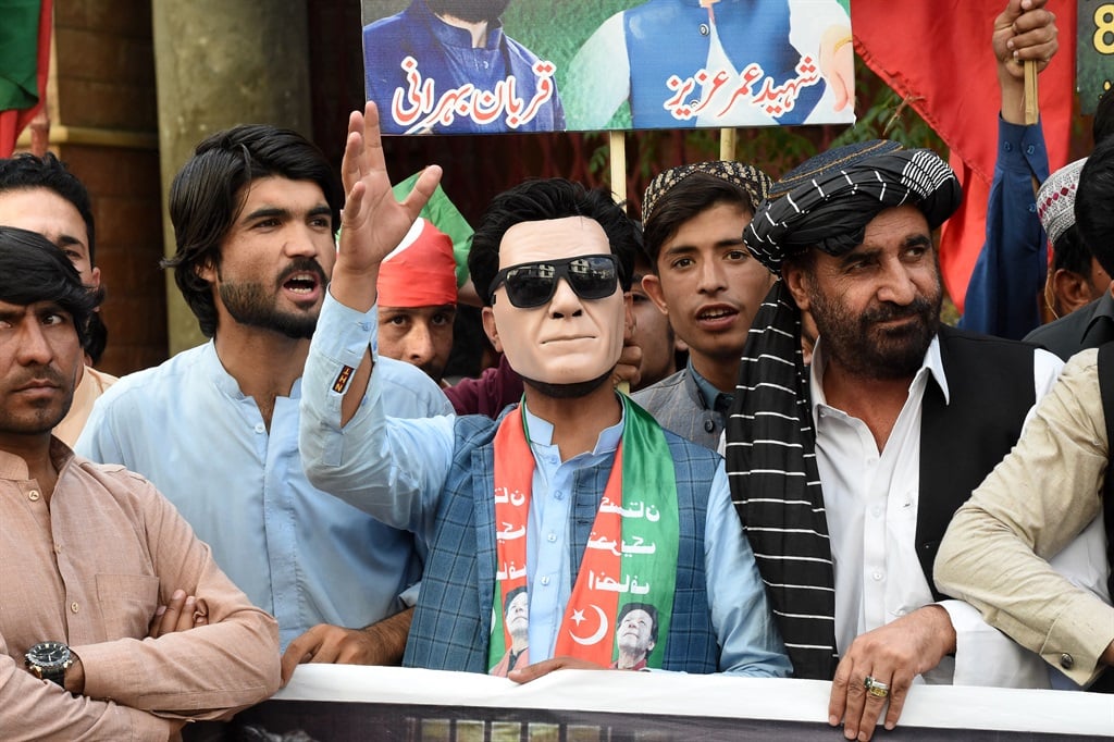 Supporters of Pakistan's Tehreek-e-Insaf (PTI) party and former prime minister Imran Khan at a protest rally in Quetta on 9 May 2024, on the first anniversary of the riots and violence against military installations following Khan's arrest. (Banaras KHAN / AFP)